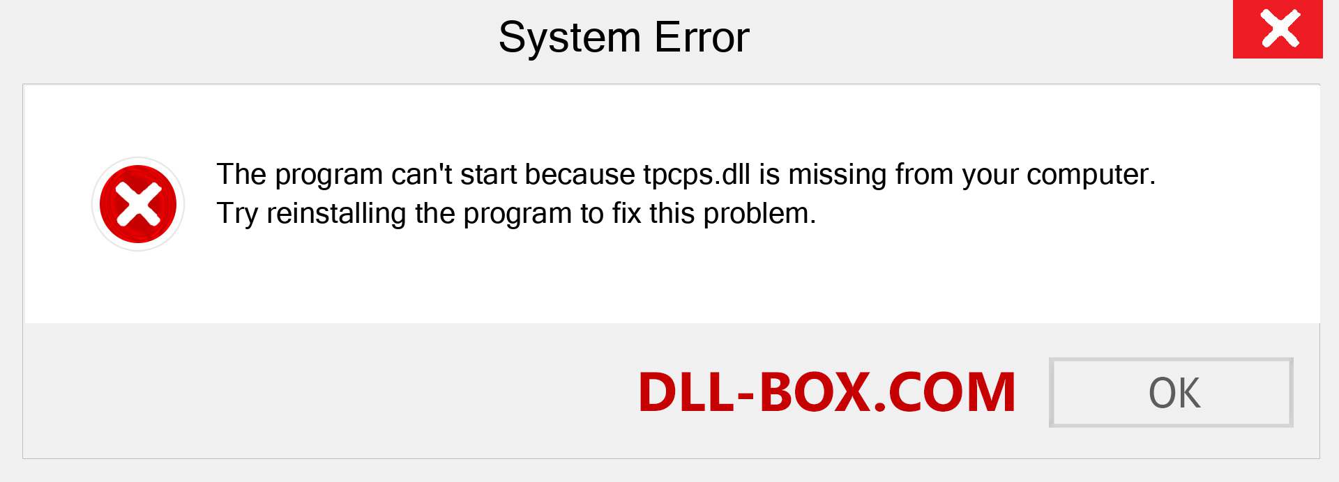  tpcps.dll file is missing?. Download for Windows 7, 8, 10 - Fix  tpcps dll Missing Error on Windows, photos, images