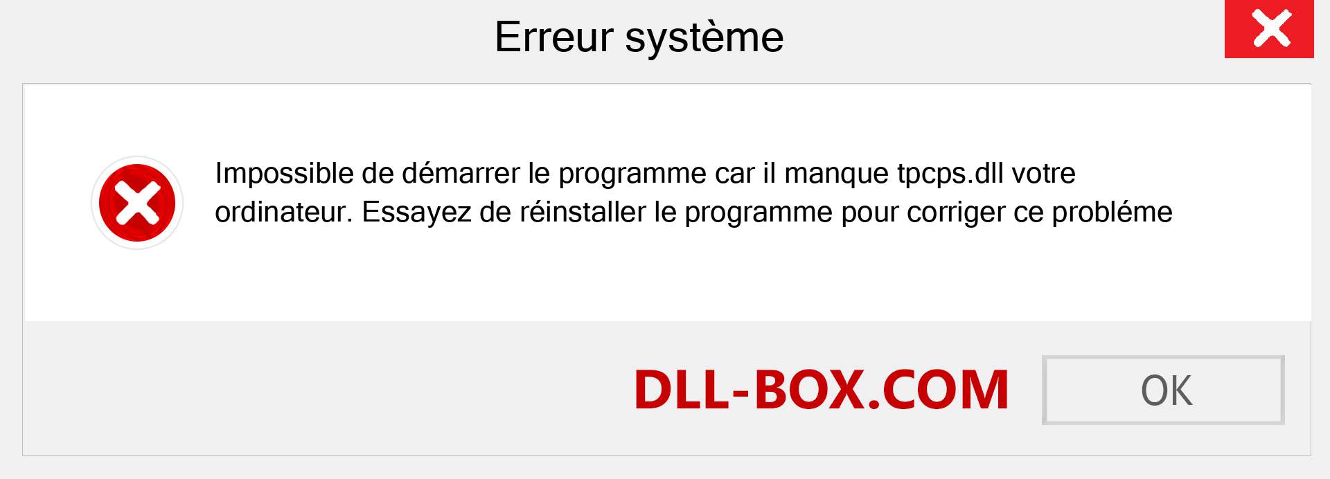 Le fichier tpcps.dll est manquant ?. Télécharger pour Windows 7, 8, 10 - Correction de l'erreur manquante tpcps dll sur Windows, photos, images